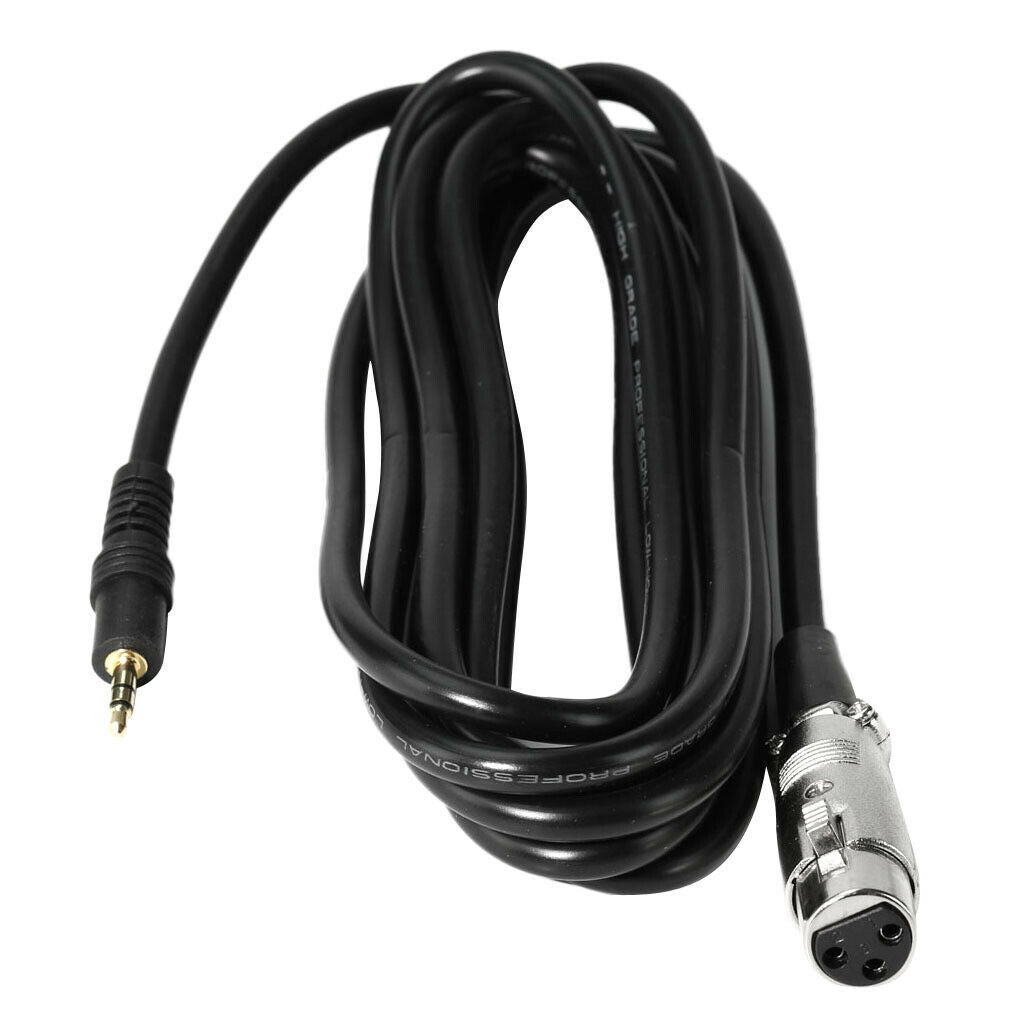 3-Pin XLR Female to 3.5mm 1/8" Male Adaptor Cable 0.5m, Microphone Wire