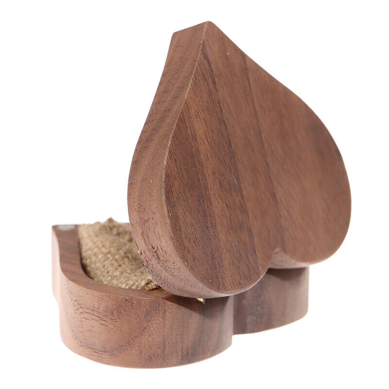Wood Rings Jewelry Organizer Display Case  Storage Wedding Lover Walnut B.l8