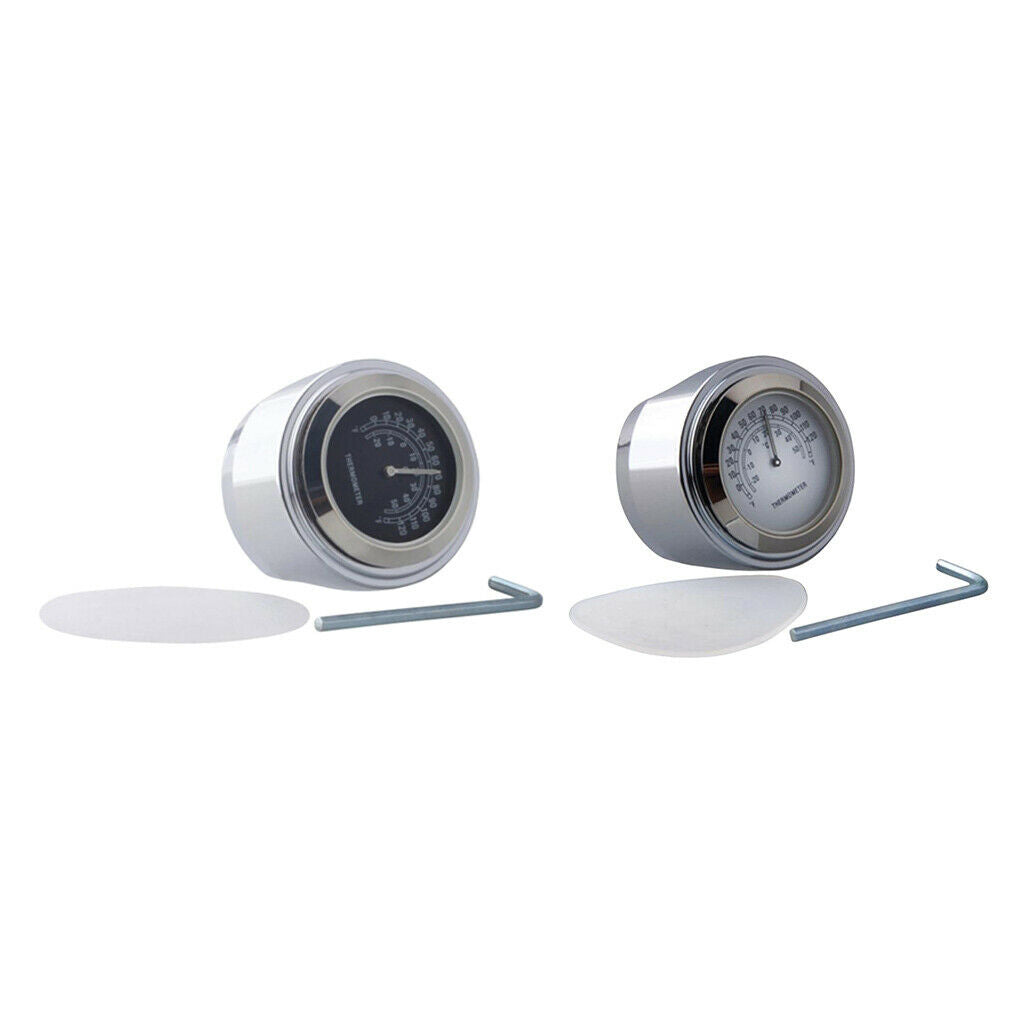 1Pcs 7/8" Waterproof Motorcycle Bike Handlebar Quartz Thermometer+Clock