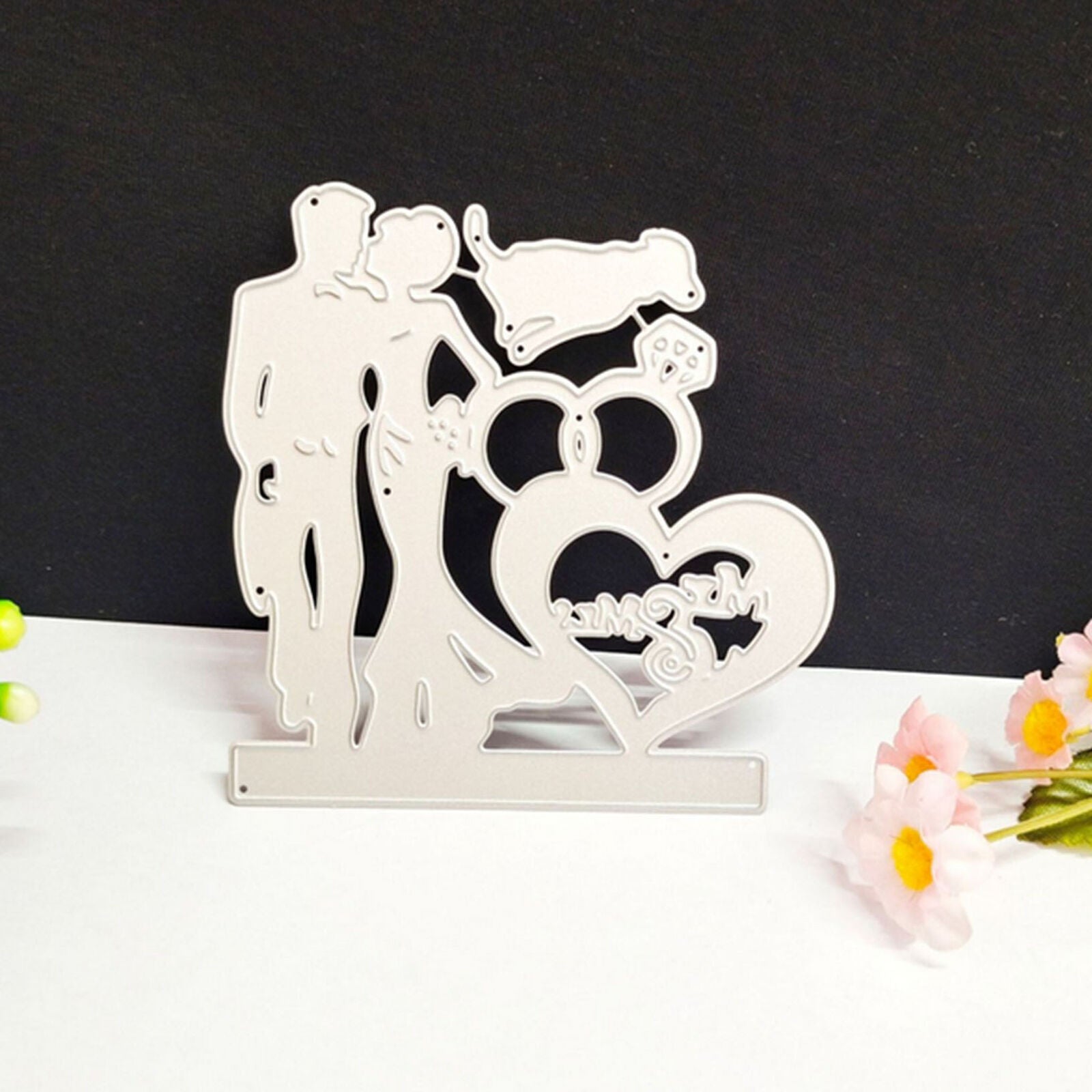 Couples Wedding Metal Stencil Cutting Dies Scrapbooking Craft Stamping Template