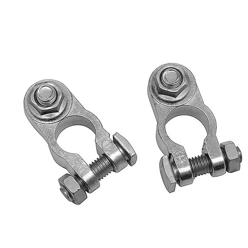 2PCS Car Battery Clamp Terminal Connector Aluminum Zinc Pile Head 16-18mm Copper