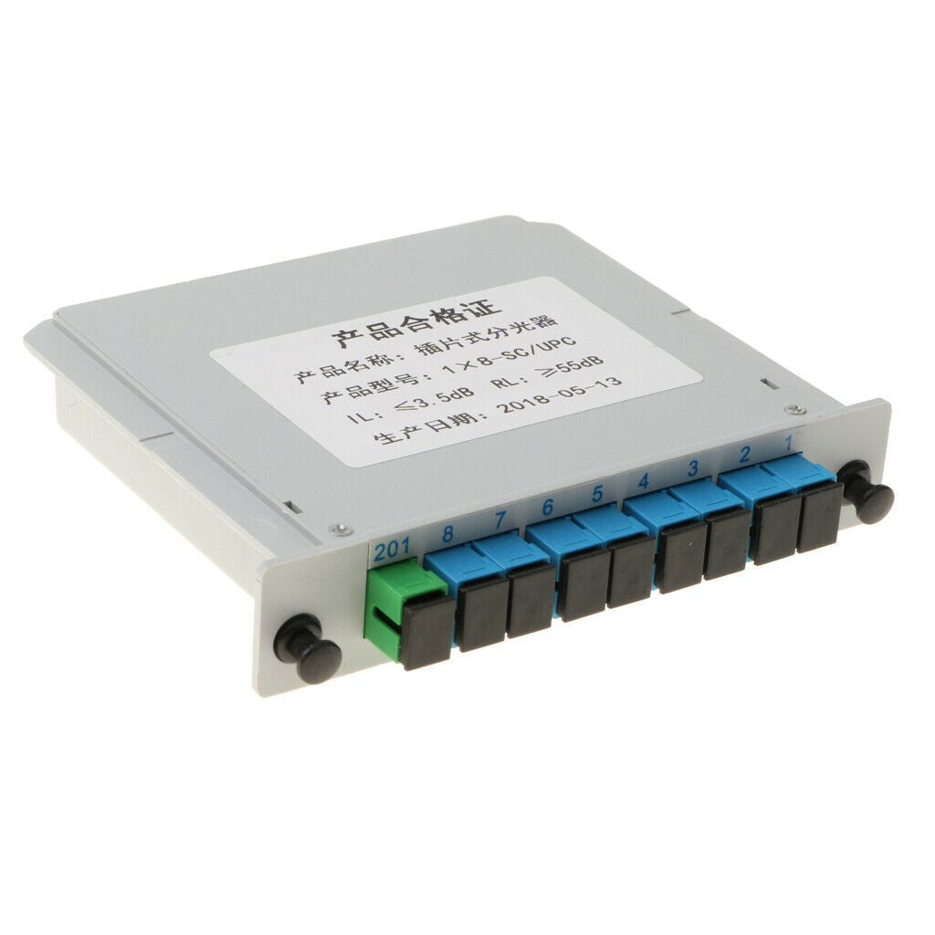 2pc PLC Fiber Optical FTTH Splitter Module SC/UPC Cassette Card Insert Type