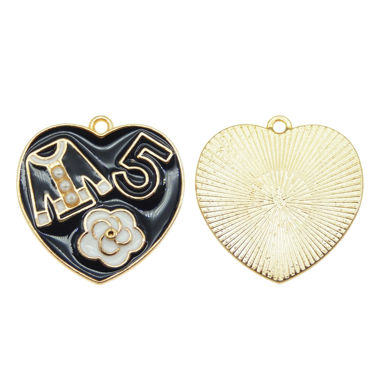 6PCS/Lot Colorful Enamel Heart Flower Cloth Pendant Charms for Bracelet Necklace