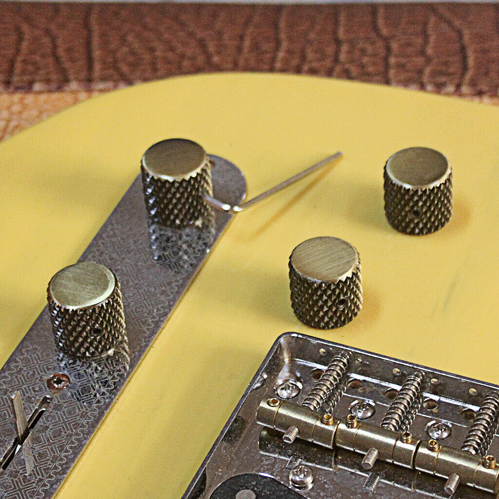 4pcs Metal Knobs Bronze Knurled Barrel Knobs for Electric Guitar Bass Accessory