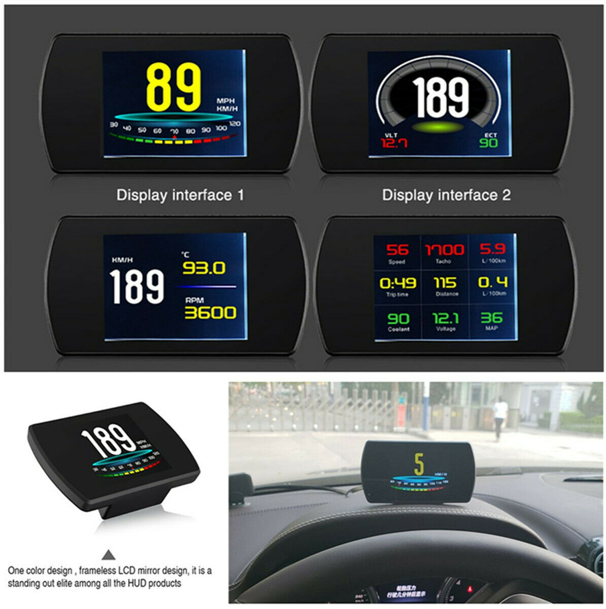 Car Speedometer OBD OBD2 Head Up Digital Display Multi-function Meter Universal