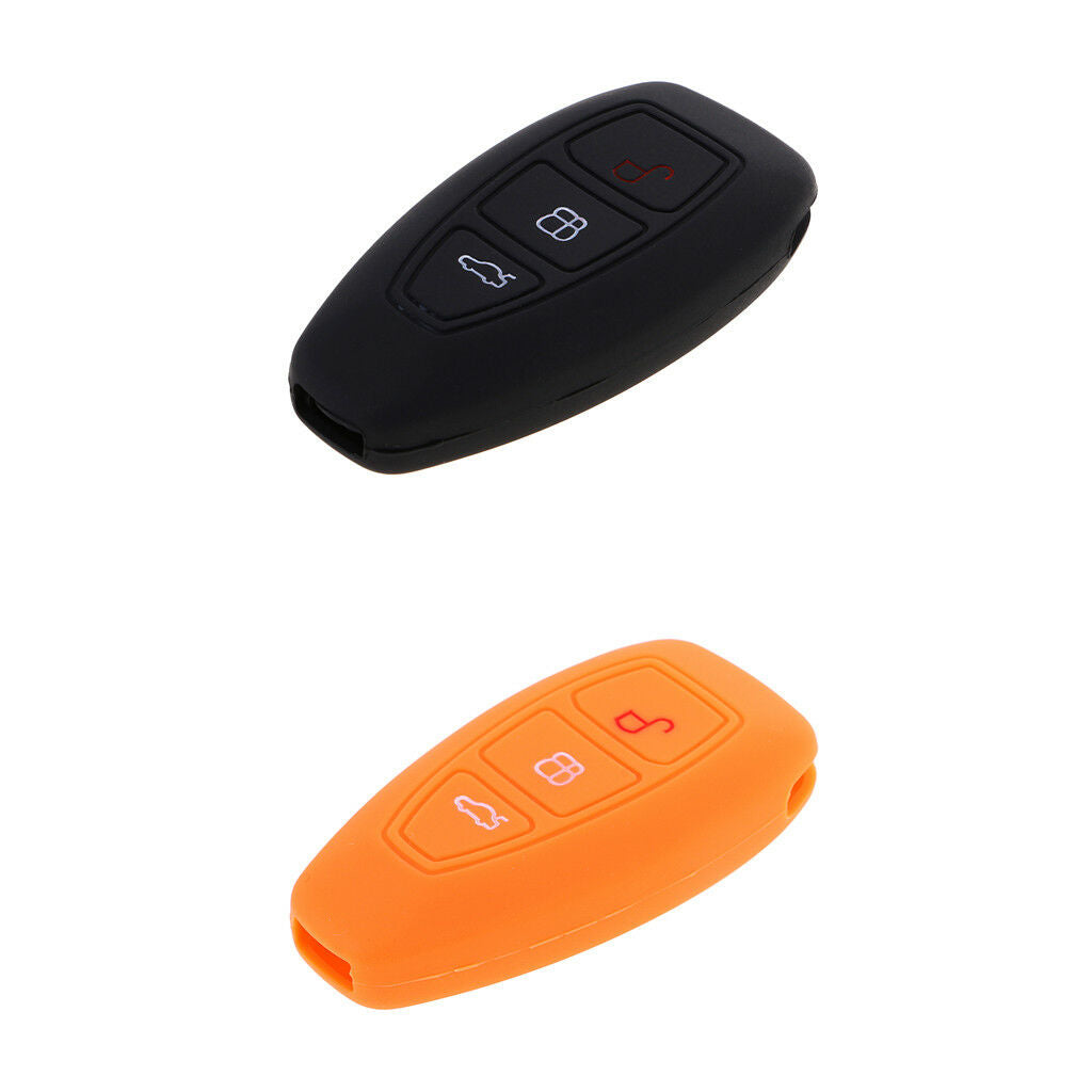 2pcs Black Orange Car Remote Key Fob Case Protector for Ford Focus Mondeo