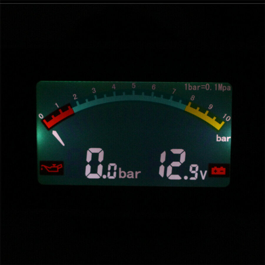 12V/24V Car Oil Pressure Gauge Digital LCD Engine Oil Pressure Meter & Voltmeter