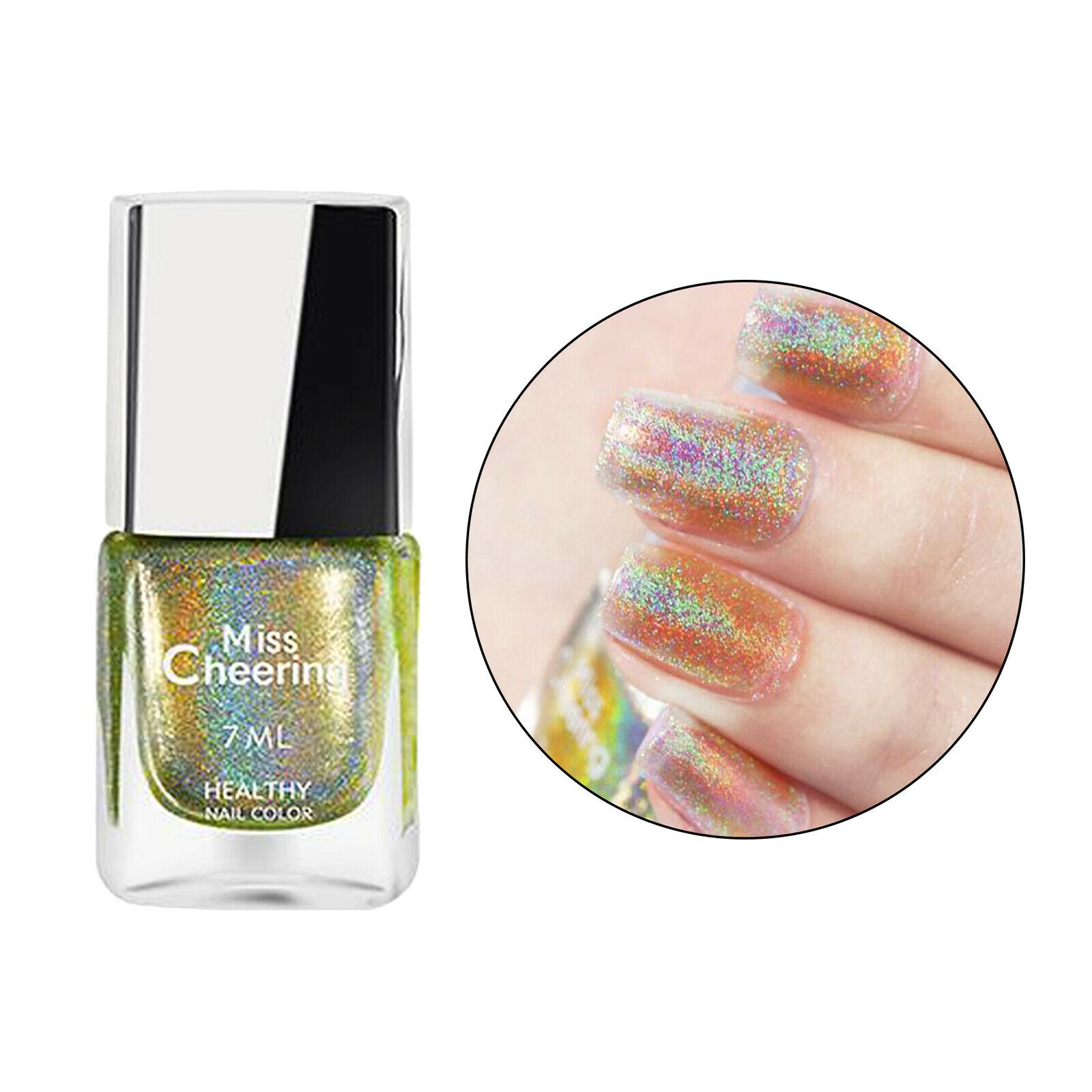 Holographic Powder Sequins Glitter Nail Art Polish Tips Decoration 7ml LS05