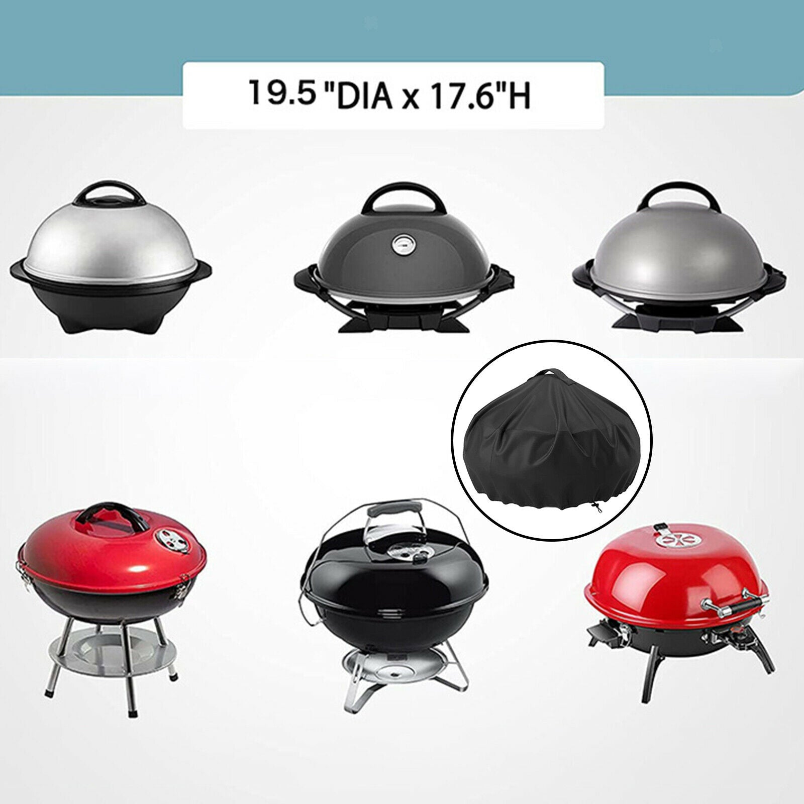 Barbecue Grill Cover Electric Grill Cover Round Waterproof UV Resistant