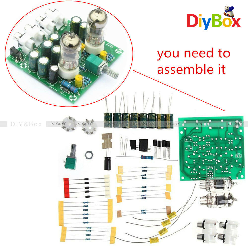 6J1 Valve Pre-amp Tube Board Headphone Amplifier Buffer+Acrylic Case Kits AC 12V