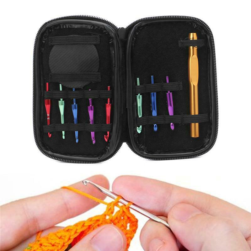 Interchangeable Head Crochet Hook Alumina Knit Needle Handle Weave Sewing Tools