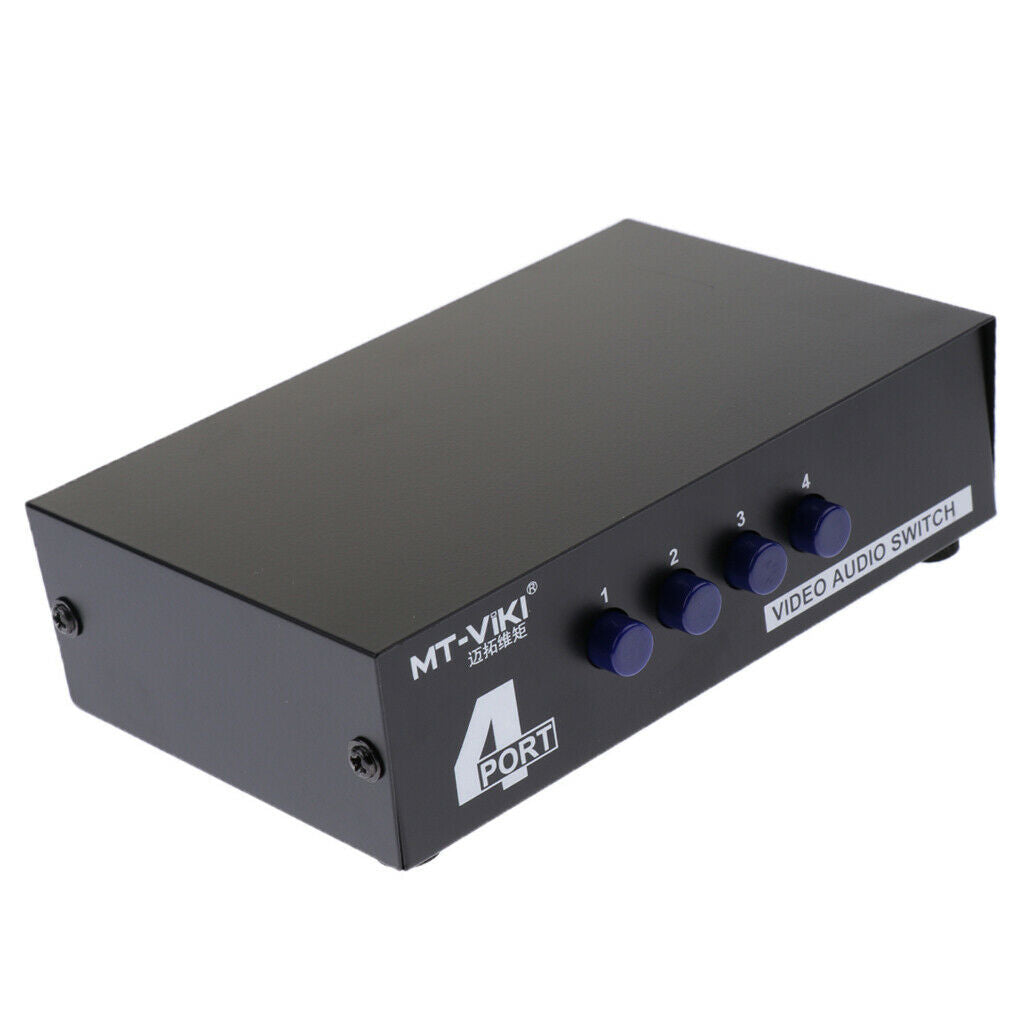 1 to 4 Port RCA Video Audio AV Switcher Selector 4-Way TV DVD Splitter Box -