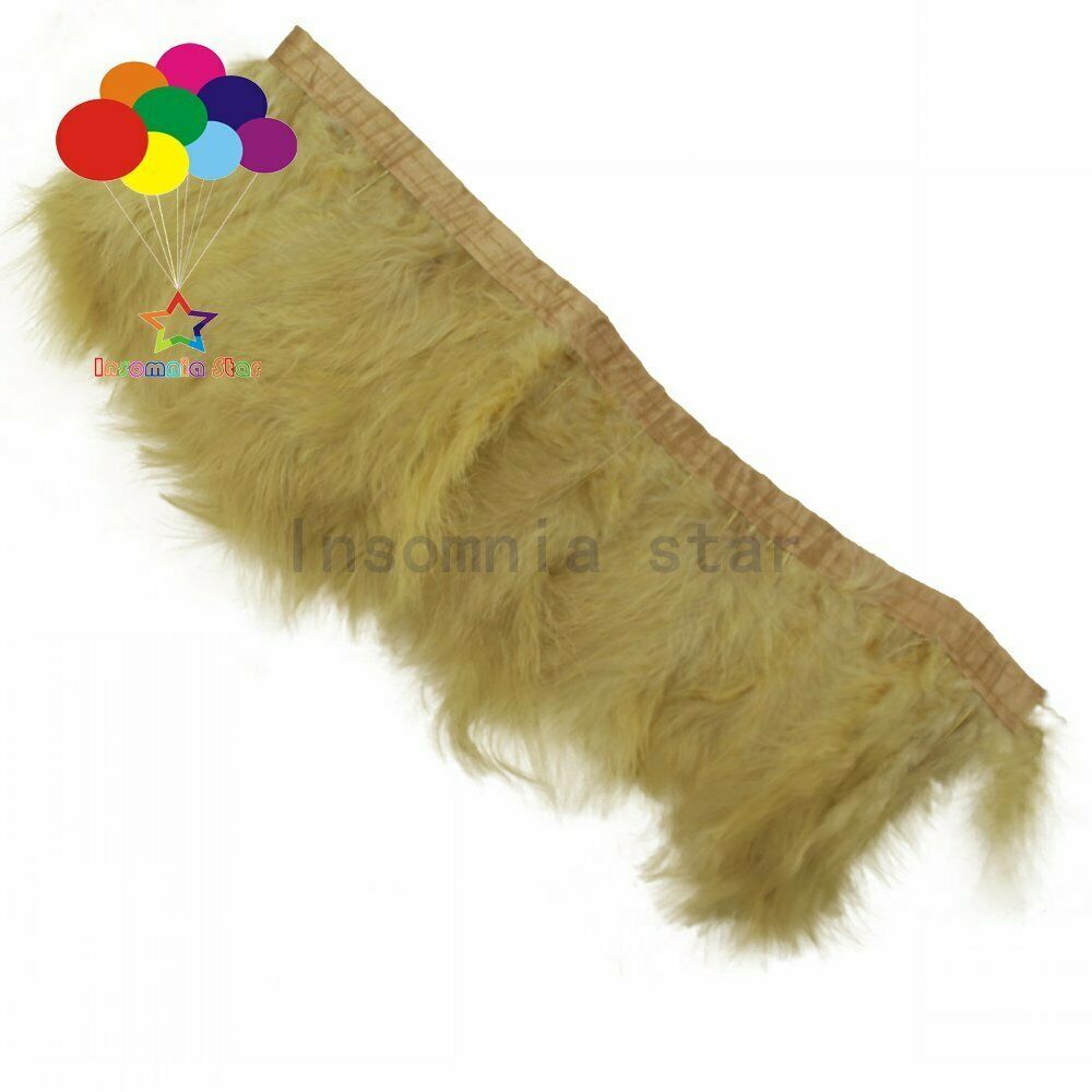2 Meter Sand Fancy Soft Fluffy Turkey Marabou Feather Ribbon Trim Feather Width