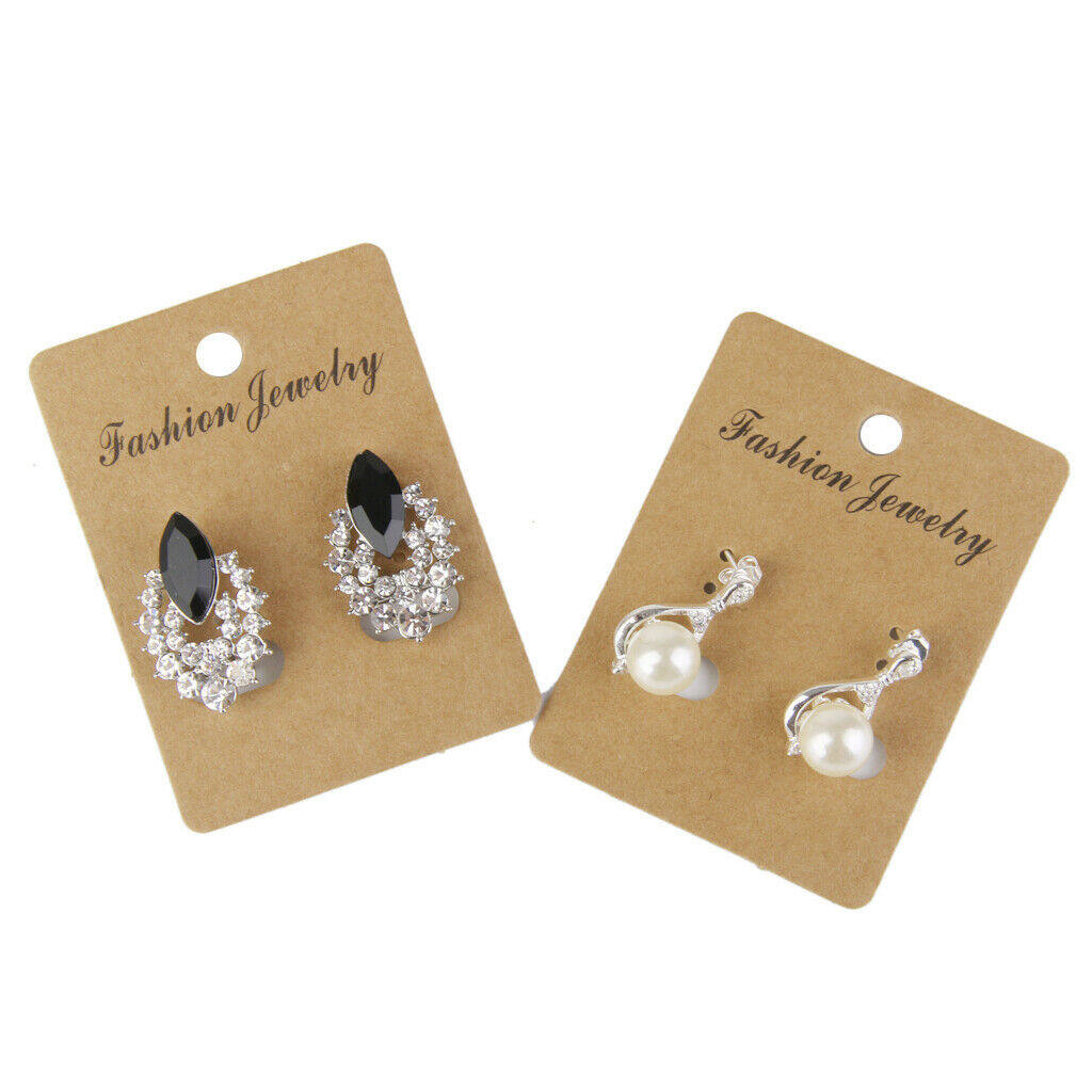 100PCS Earring Display Cards Brown Paper Earrings Tags Earring  Card