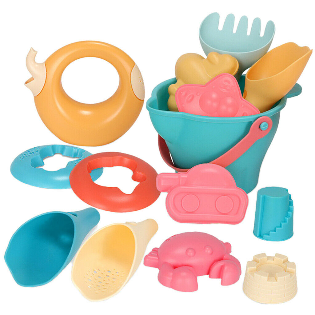 Kids Beach Toys Kit Bucket Rake Truck Kids Gifts for Boys Grils Age 3+ 14pcs