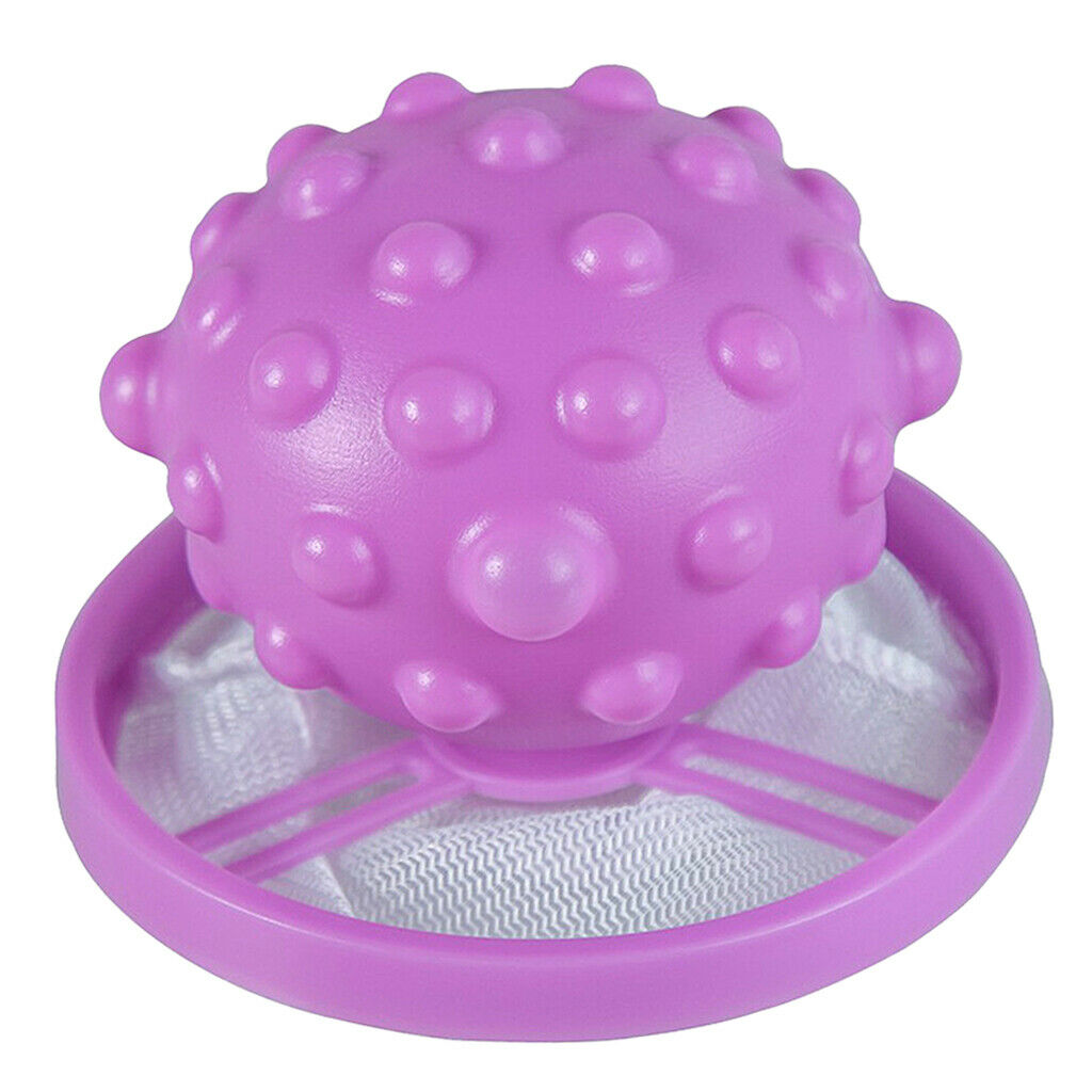 2X Reusable Floating Pet Fur Catcher Laundry Lint Pet Hair Remover C-Purple