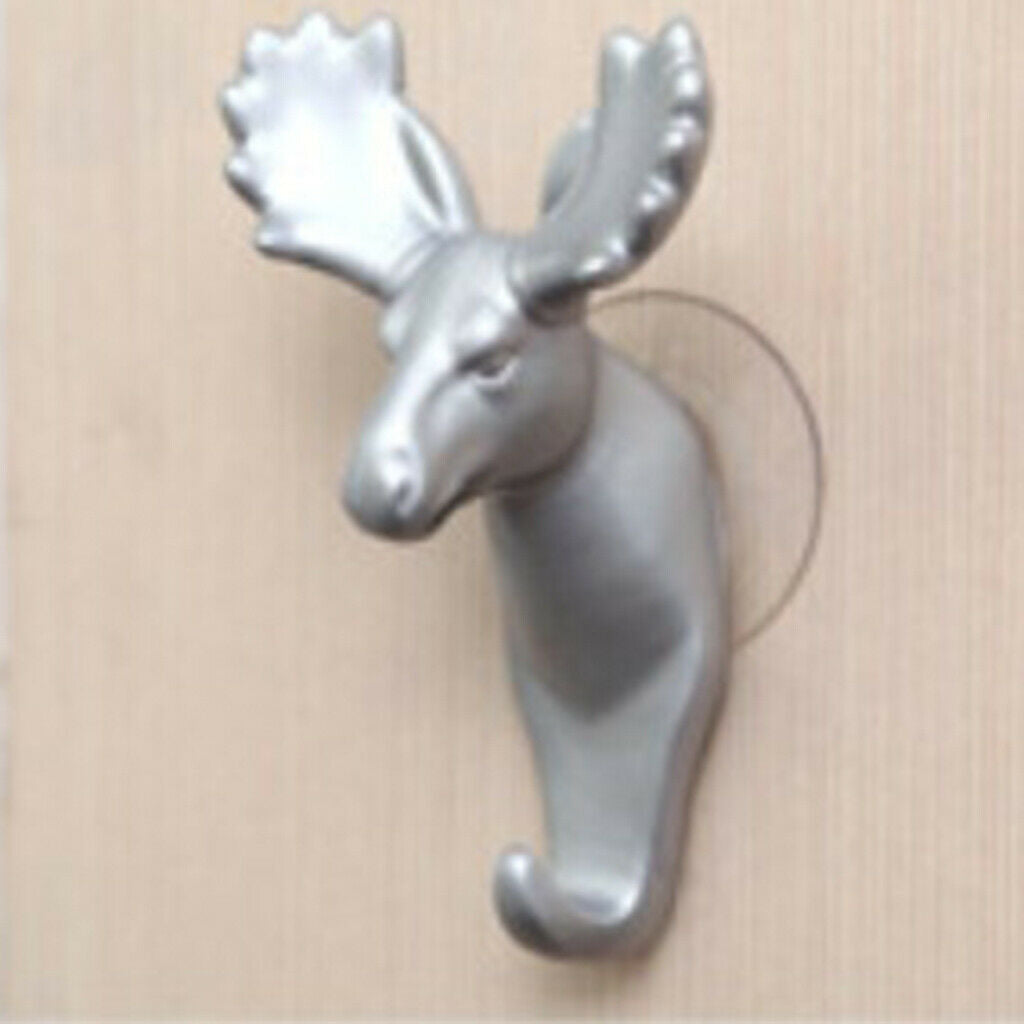 6pcs Elk Deer Head Suction Hook Window Wall Strong Suction Wall Hooks Hanger Hat