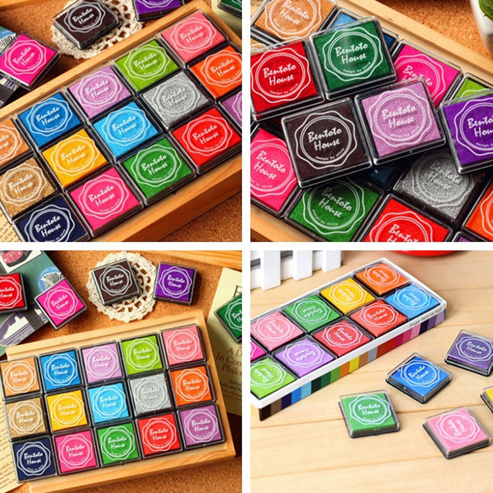 20x DIY Craft Candy Color Finger Print Ink Pad Kids Fashion  for Rubber Stamp BD