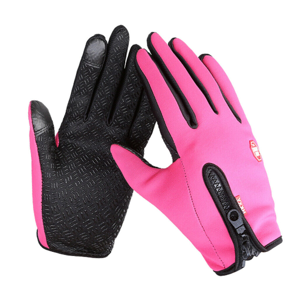 Thermal Windproof Waterproof Winter Gloves Touch Screen Mittens Pink XL