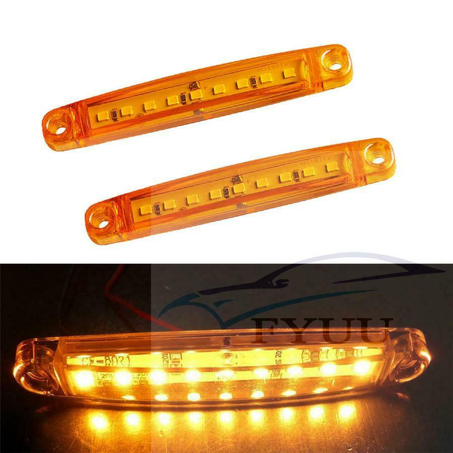20PCS Amber 9 SMD LED Side Marker Tail Light Clearance Lamp Truck Trailer 12V