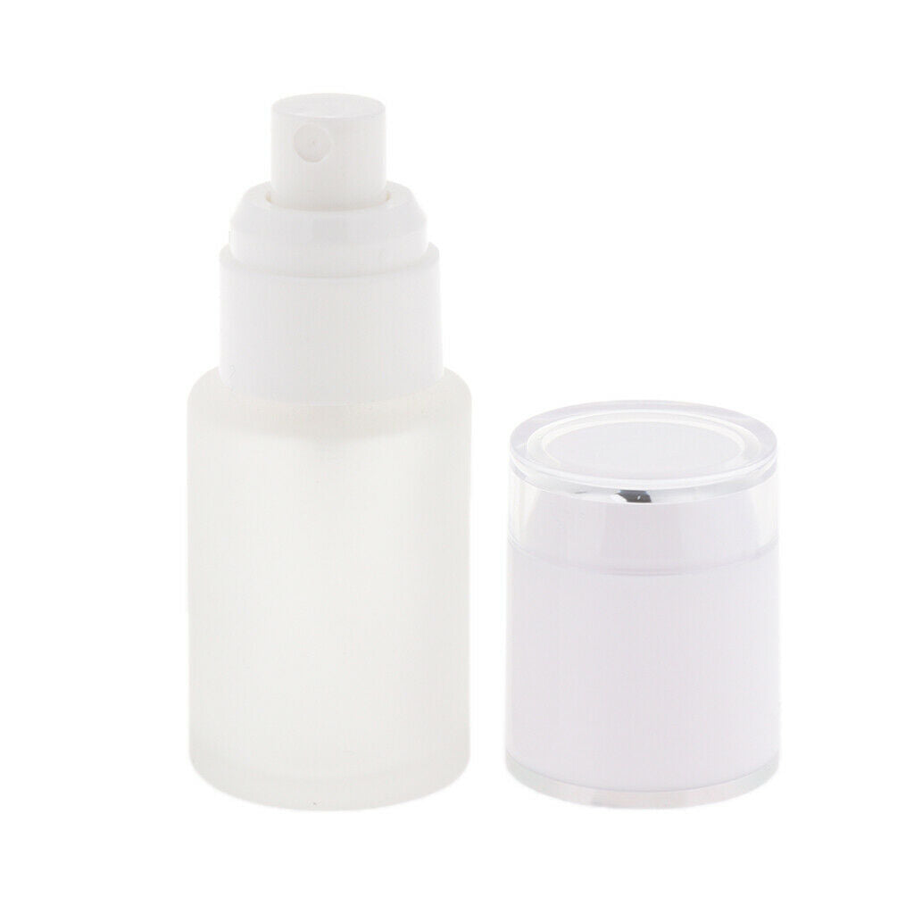 5Pcs Glass spray Bottles Refillable Cosmetic Container Leakproof 30ml white