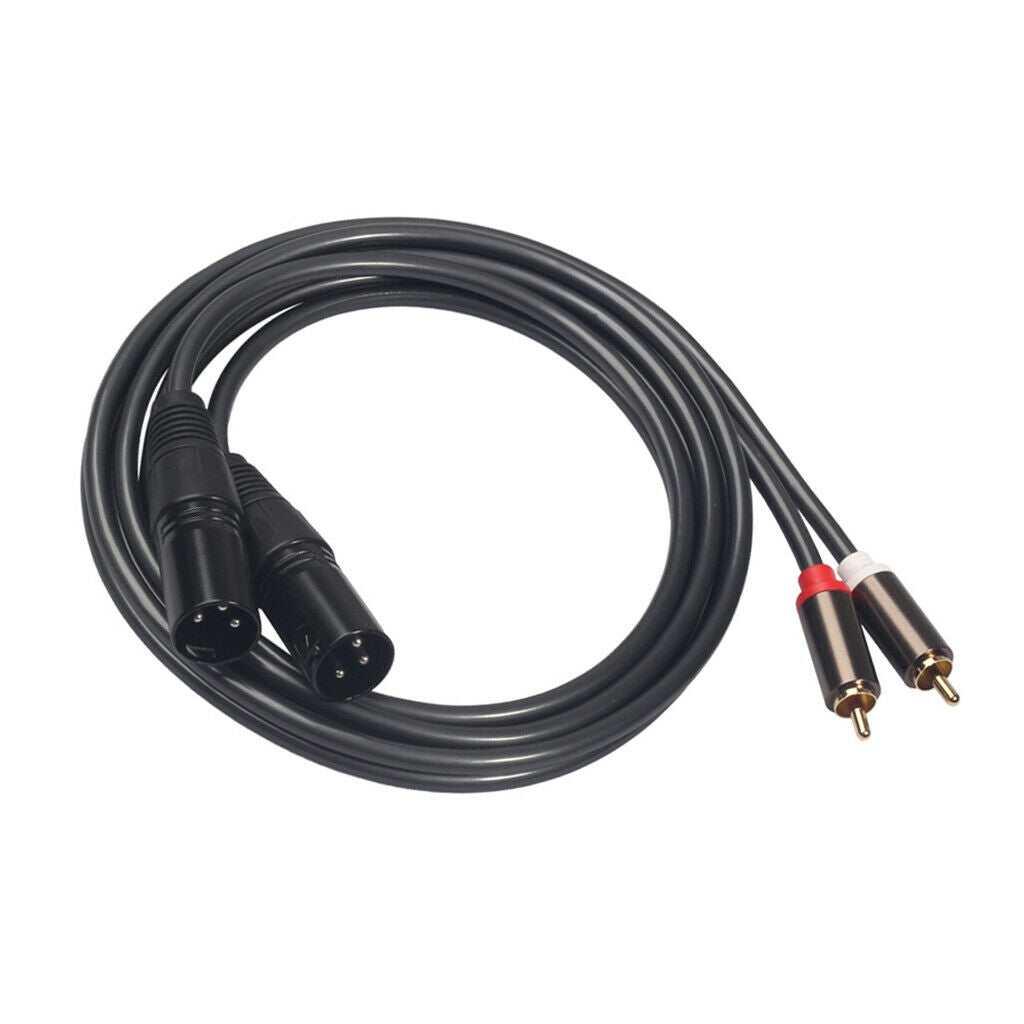 Dual RCA to Dual XLR 3 Pin Audio Auxiliary Stereo Y Splitter Cable (5ft)
