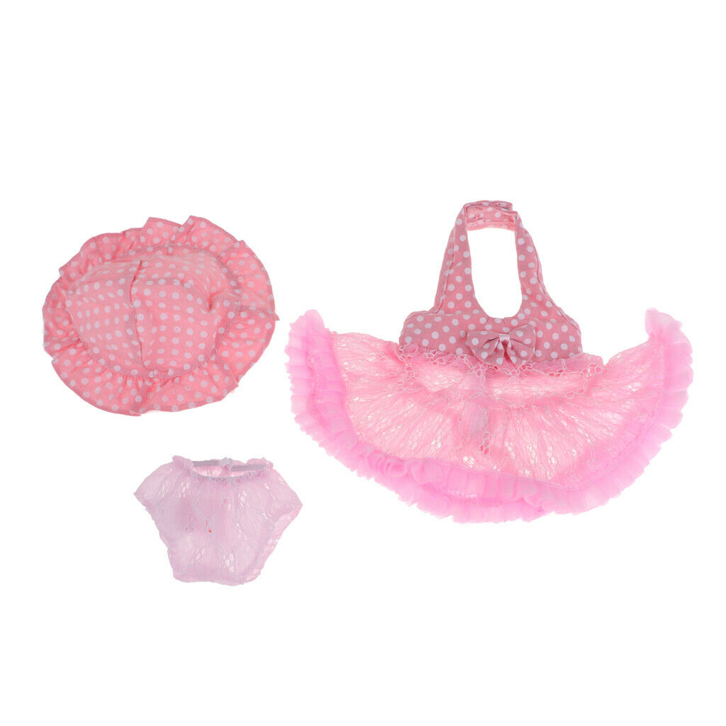 Cute V-neck Ballet Skirt & Hat Suit for 18inch Accessory Pink