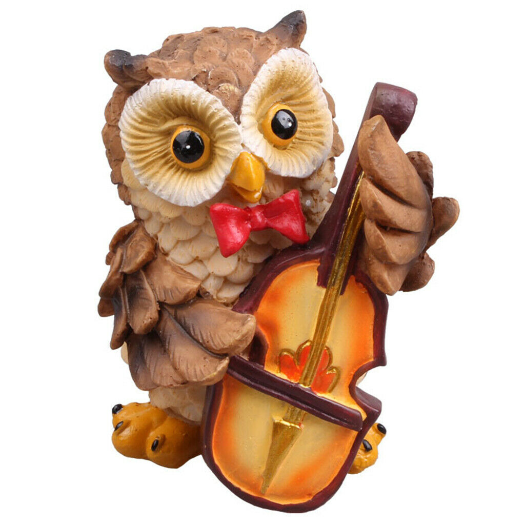 4x Owl Statue Garden Yard Lawn Decor Animal Sculpture Ornament Home Decor