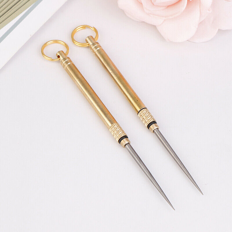 Titanium Alloy Toothpick Fruit Fork Keychain Camping Tool Toothpick Outdoor BDA