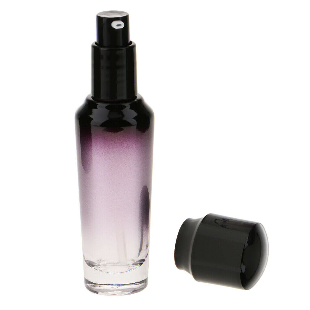 3Pcs Empty Glass Pump Spray Bottle Makeup Lotion Serum Container 35/55/100ml