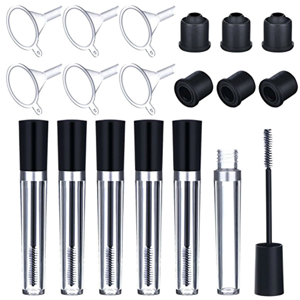 Set 8 Bottles Clear Plastic Mascara  Lip Gloss Empty Tube Vial