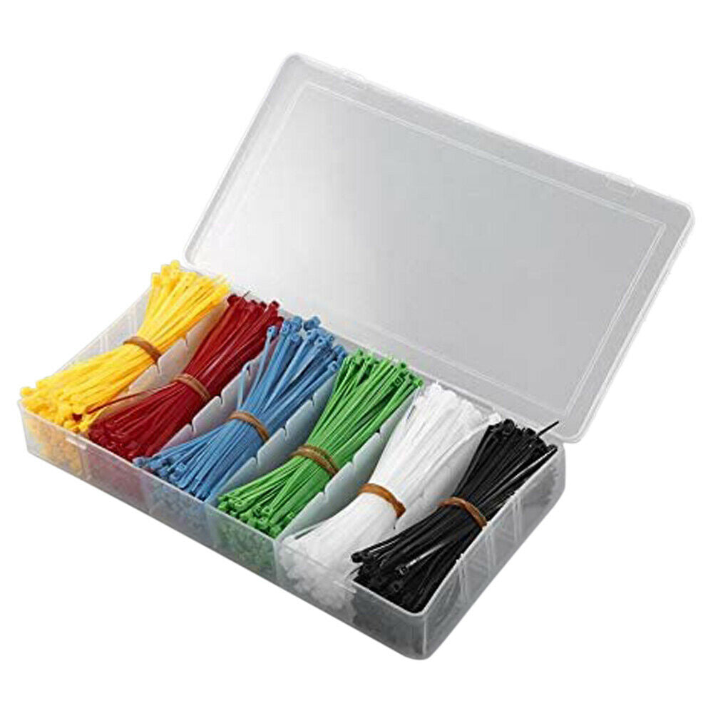 900X Nylon Cable Ties Durable Self-Locking 6 Color Assorted Small Tie Wr us27 LI