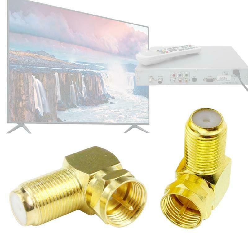 90 Degree Coaxial Connector 2-Pack F Type RF Coax Cable for Wall Mounted TV
