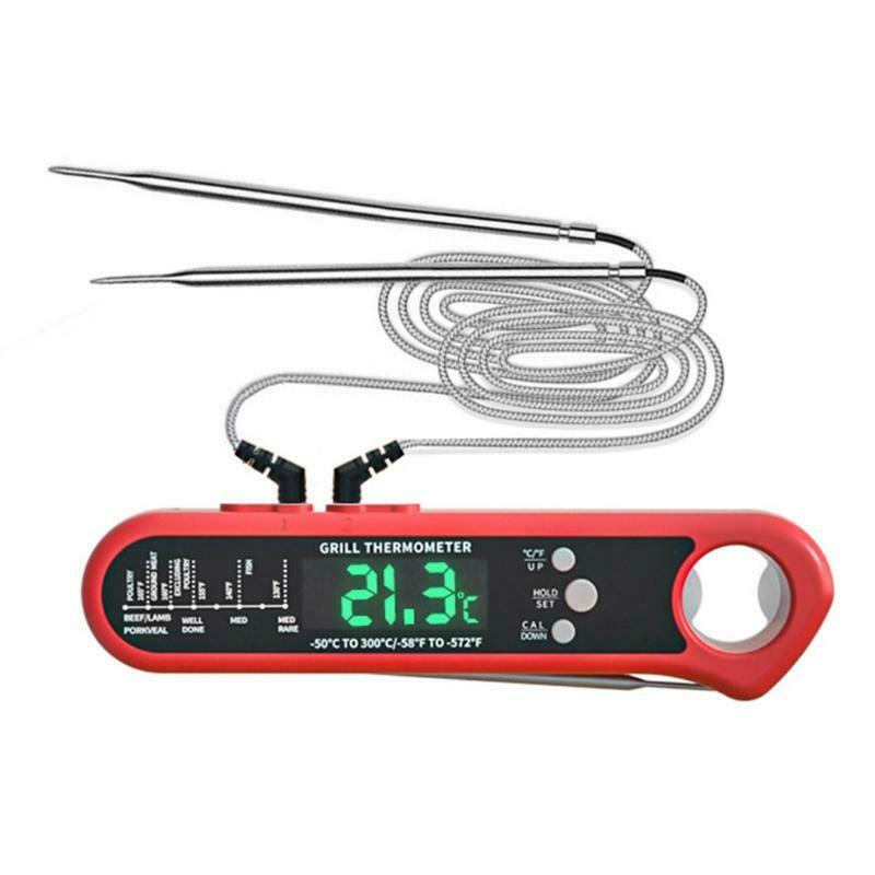 Kitchen Digital Thermometer with Foldable Long Probe Remote Range Cooking Food
