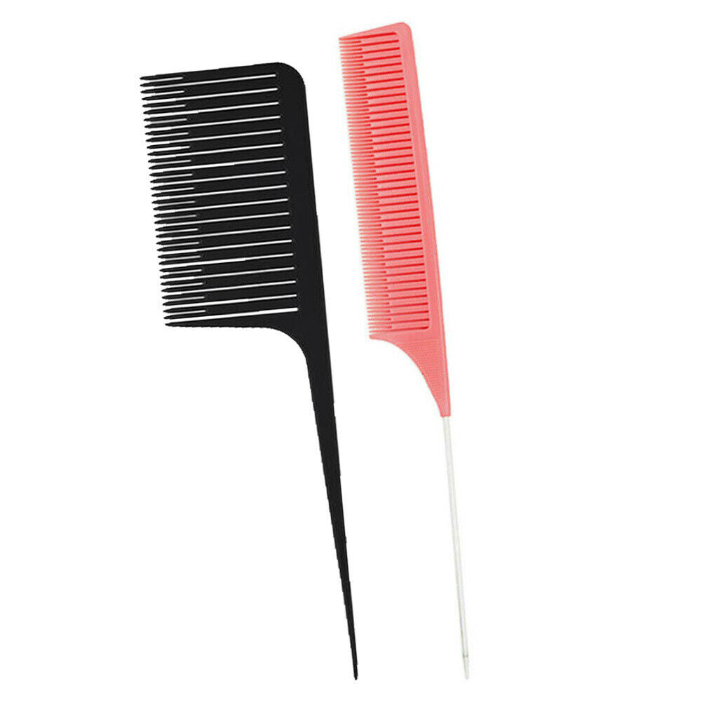 2pcs Sectioning Weaving Highlighting Foiling Hair Combs Salon Styling Comb