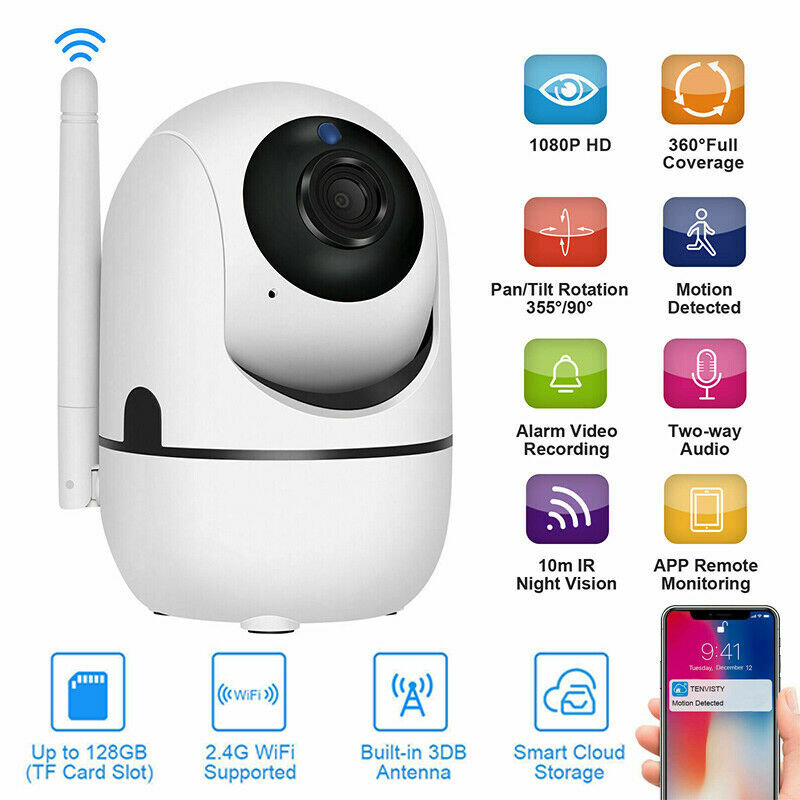 1080P WiFi IP Camera Security Baby Monitor CCTV Night Vision Surveillance Cam