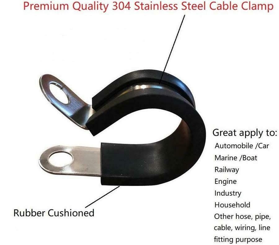 20Pcs Cable Clamps Stainless Steel Cushion Insulated Clamp 1.75 inch Universal