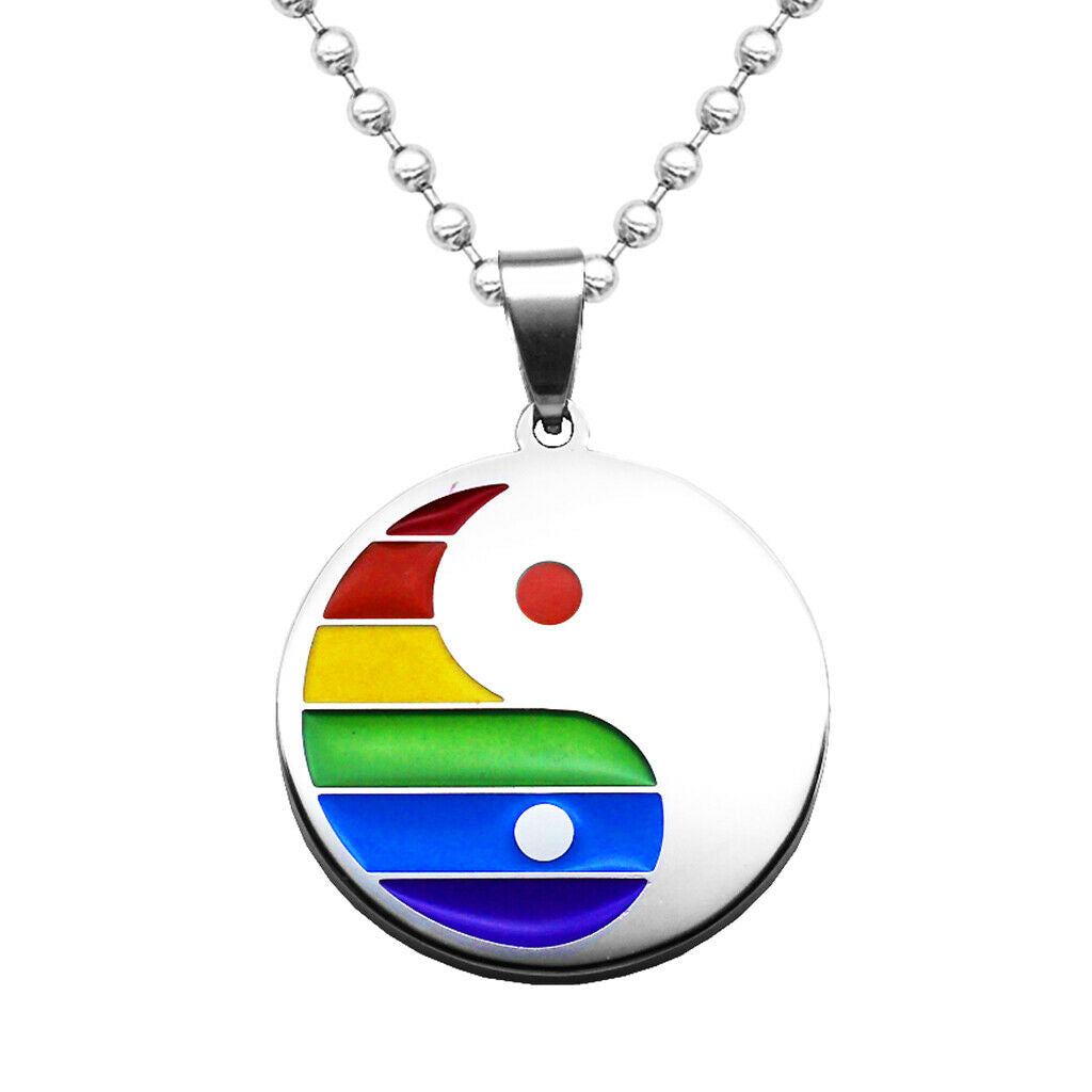 Stainless Steel Yin Yang Pendant Necklace Unisex Jewelry