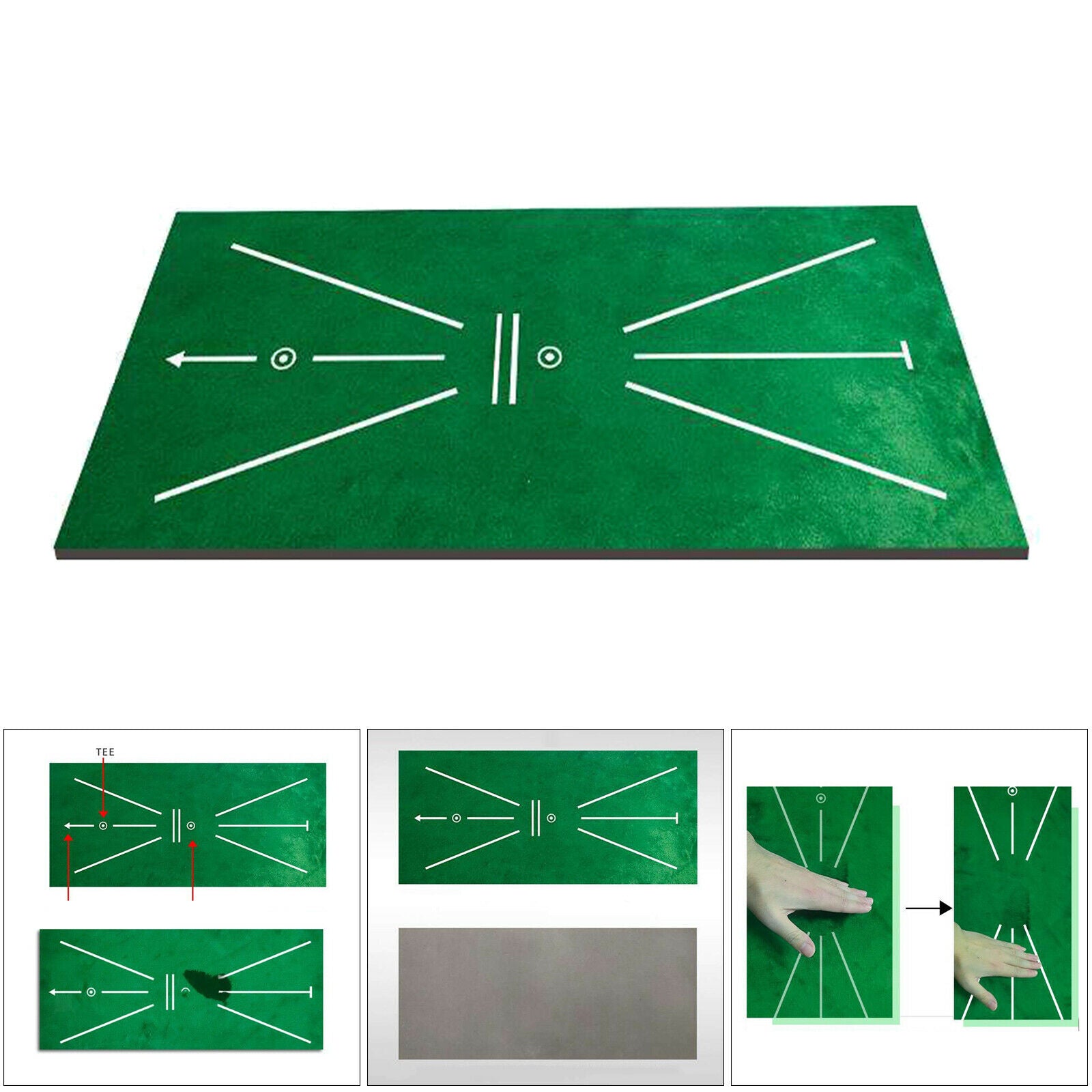 Flannel Rectangle Golf Training Mat Rug Hitting Aid Pad Indoor/Outdoor