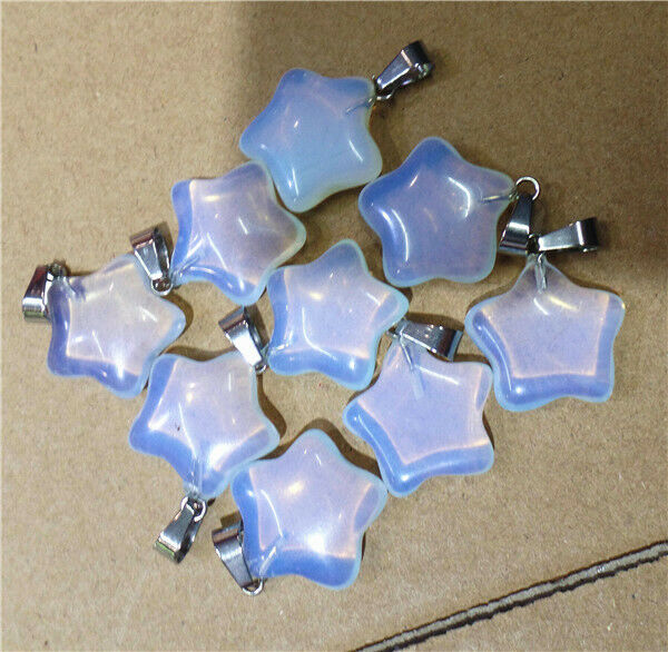 100Pcs 20x7mm Wholesale White Opal Pentagram Star Pendant Bead DIY HH8249