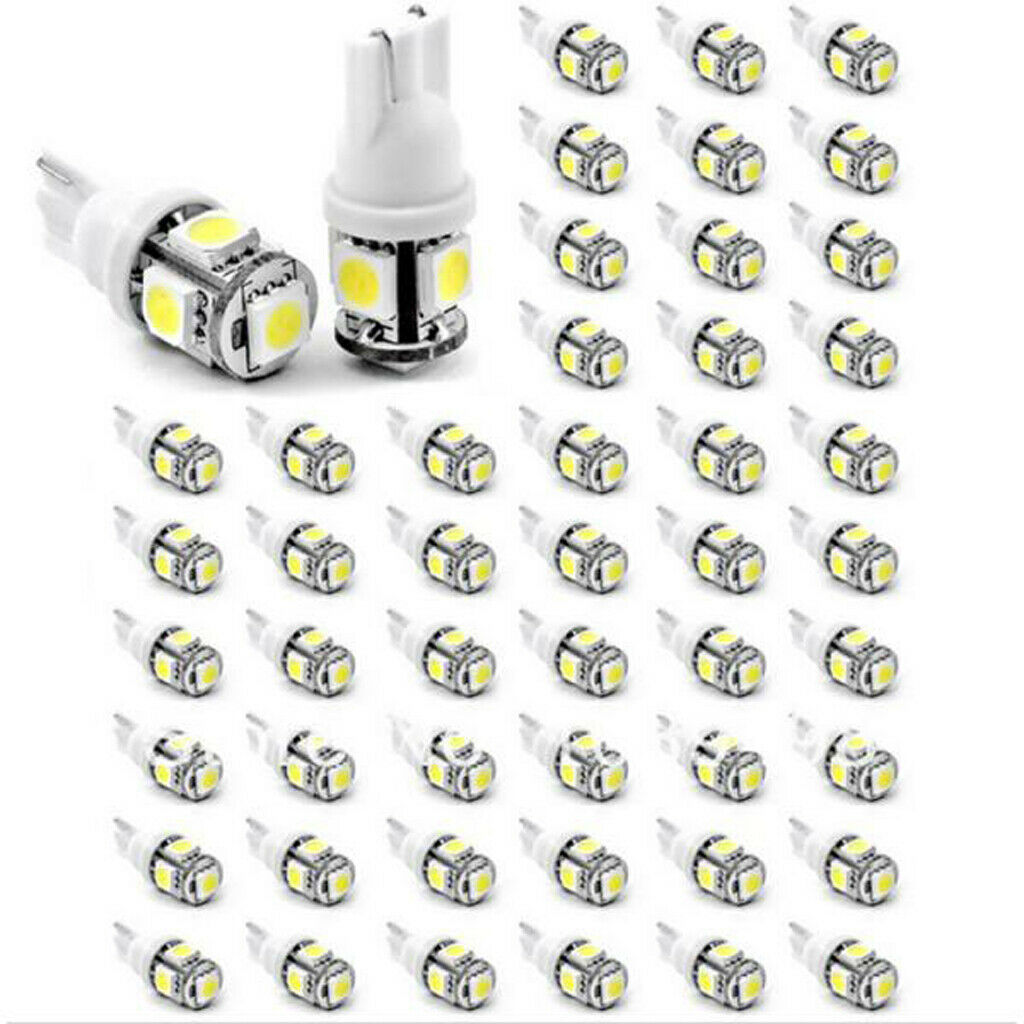 50 Pieces T10 W5W 168 194 Side Wedge Light Bulb Car Interior Panel Light