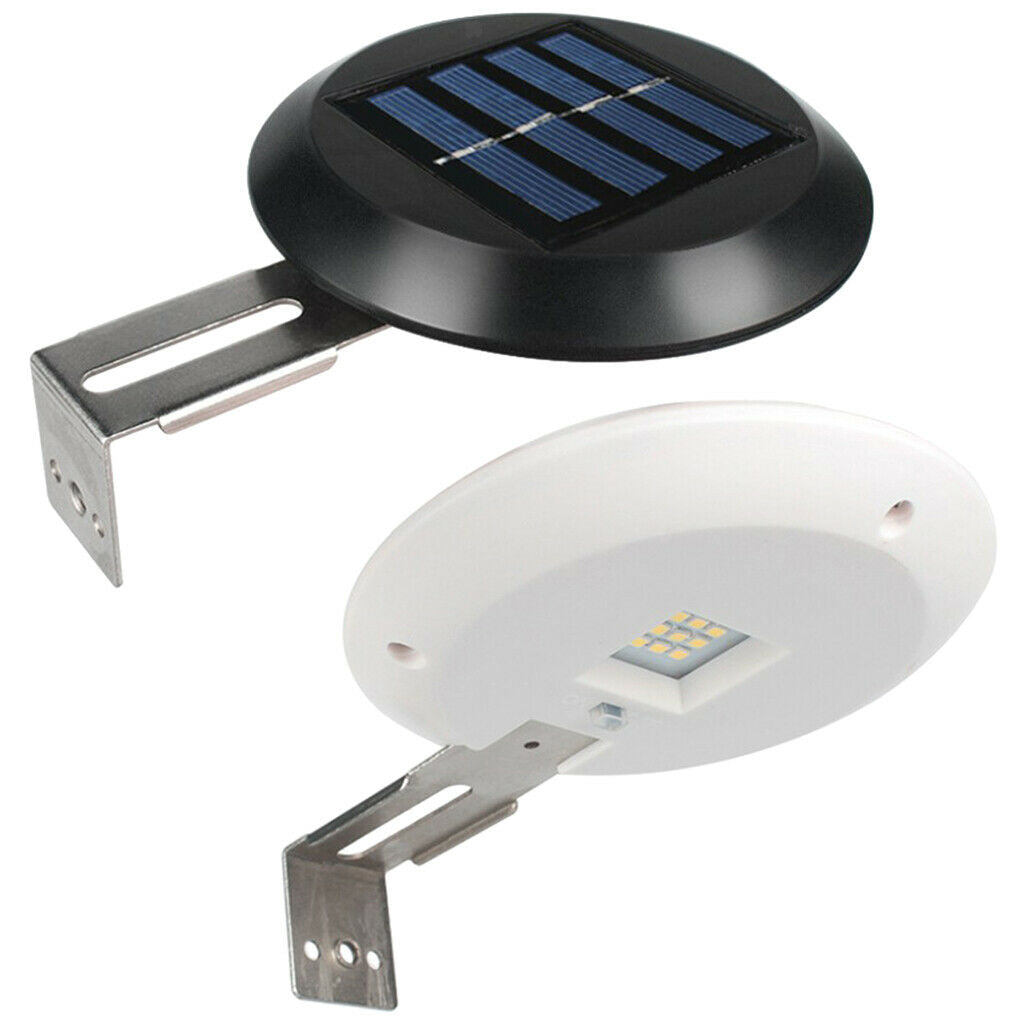 1 PC LED Solar Wall Light Outdoor Garden Round Spot Light White -White Light