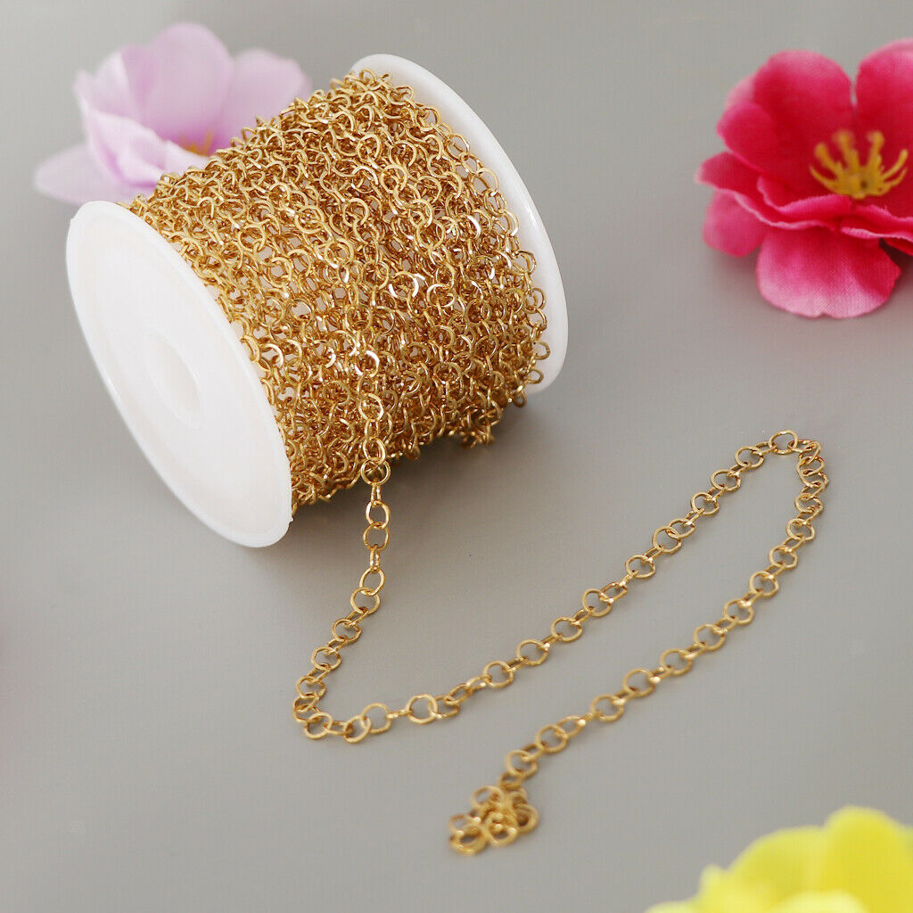 6 Meters Stainless Steel Cable Chain Link in Bulk for Necklace Bracelet Jewelry