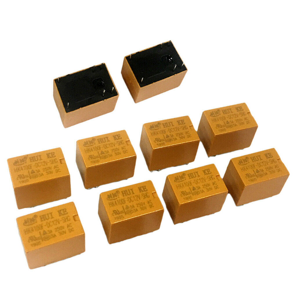 10 Pieces Relay 6 Pin HK4100F-DC12V-SHG DC 5/12/24V For General Electric - DC12V