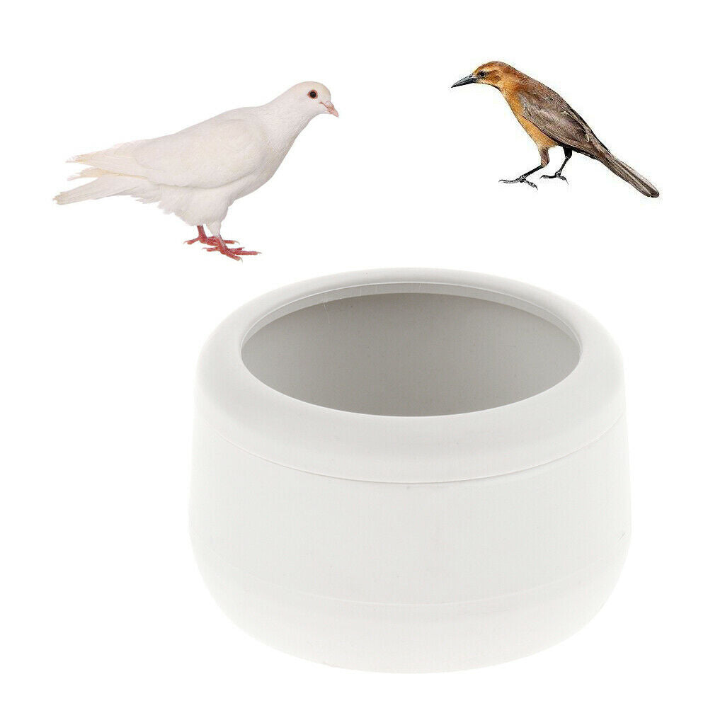 Plastic Round Bird Parrot Aviary Pet Cage Water Food Feeder Feeding Bowl