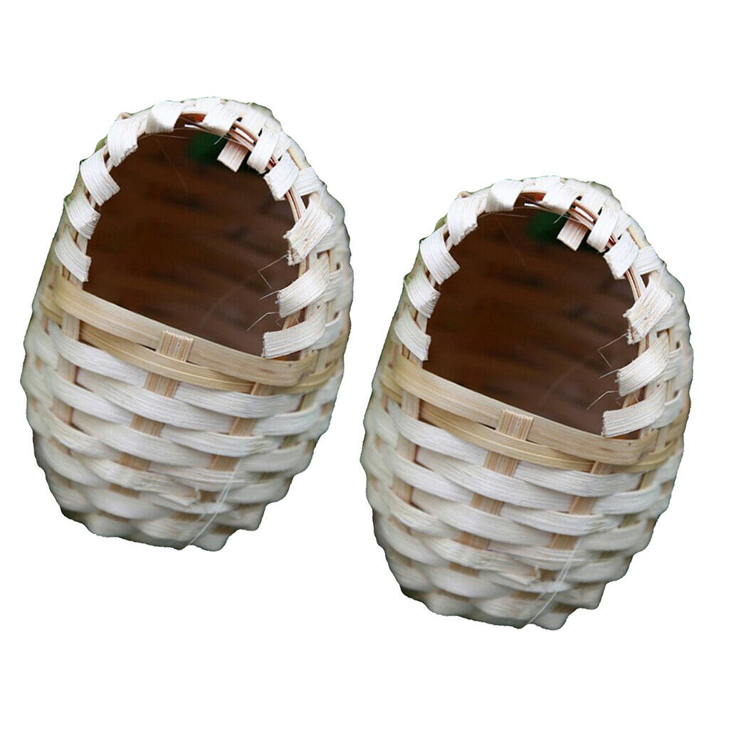 2 Pcs Natural Bird Nest Birdhouse Handwoven Garden Birdcage Finches Cage