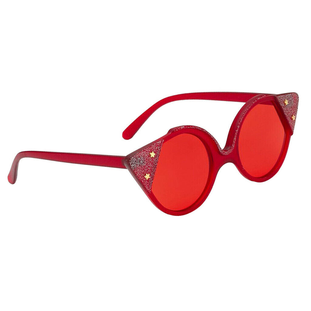 Retro Round Polarized Woman Sunglasses 100% UV400 Protection Cat Eye - Red, as