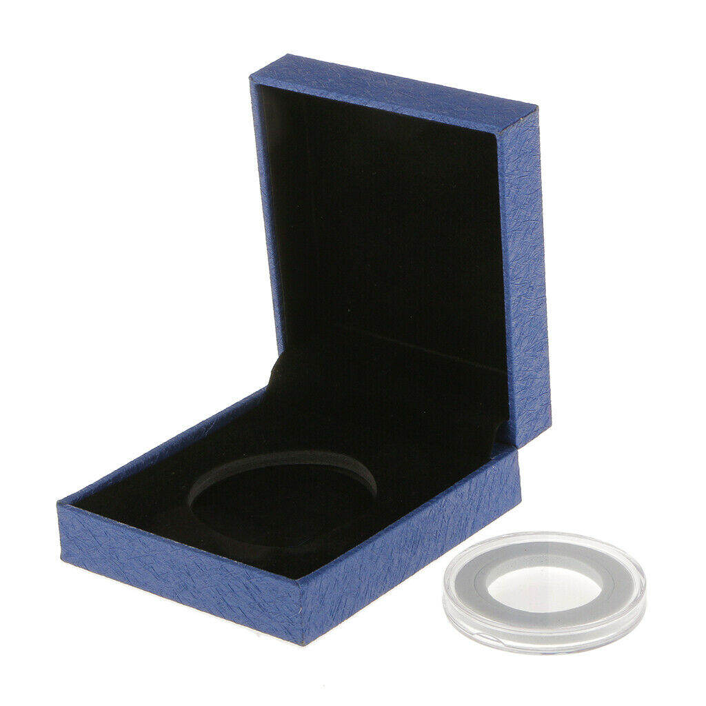 2pcs Fancy Single Coin Holder Display for 38MM Commemorative Coins Gift Box