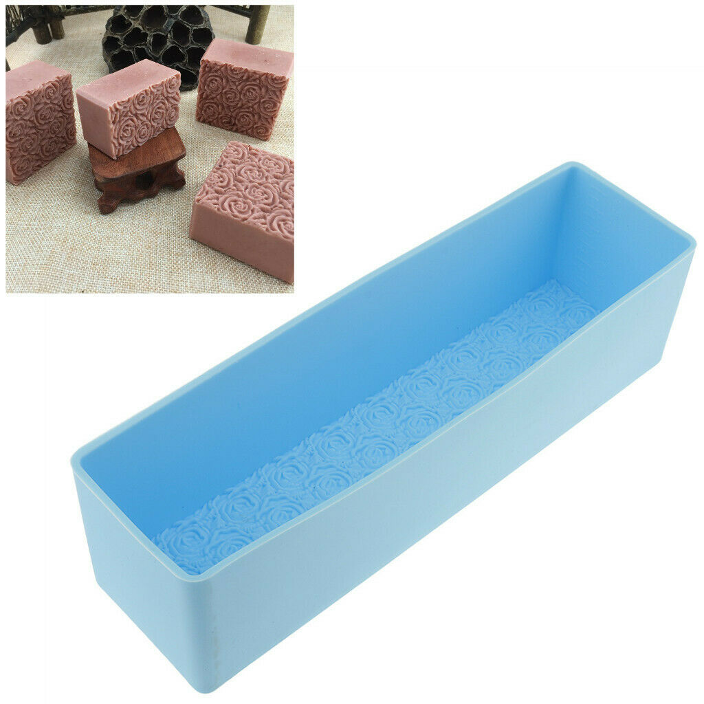 Silicone Soap Molds Rectangle Rose Flower Toast DIY Cake Bread Candle Moulds