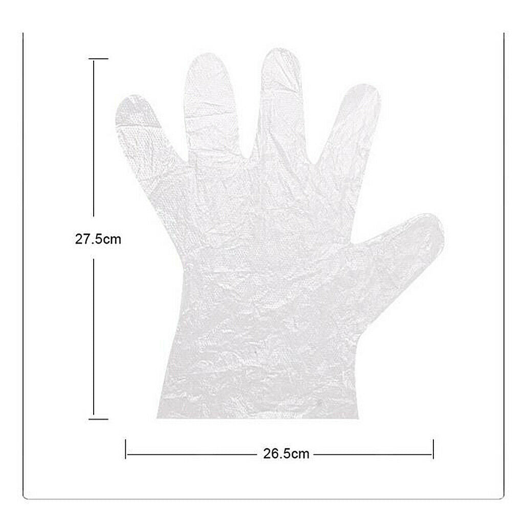 100 Pieces Plastic Disposable Gloves Kitchen Home Cleaning Glove Transparent